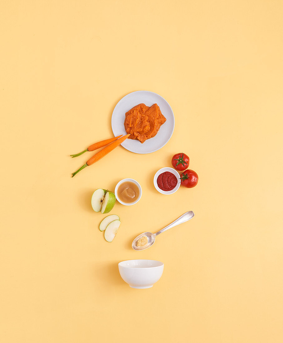 Ingredients for making healthy kid's ketchup