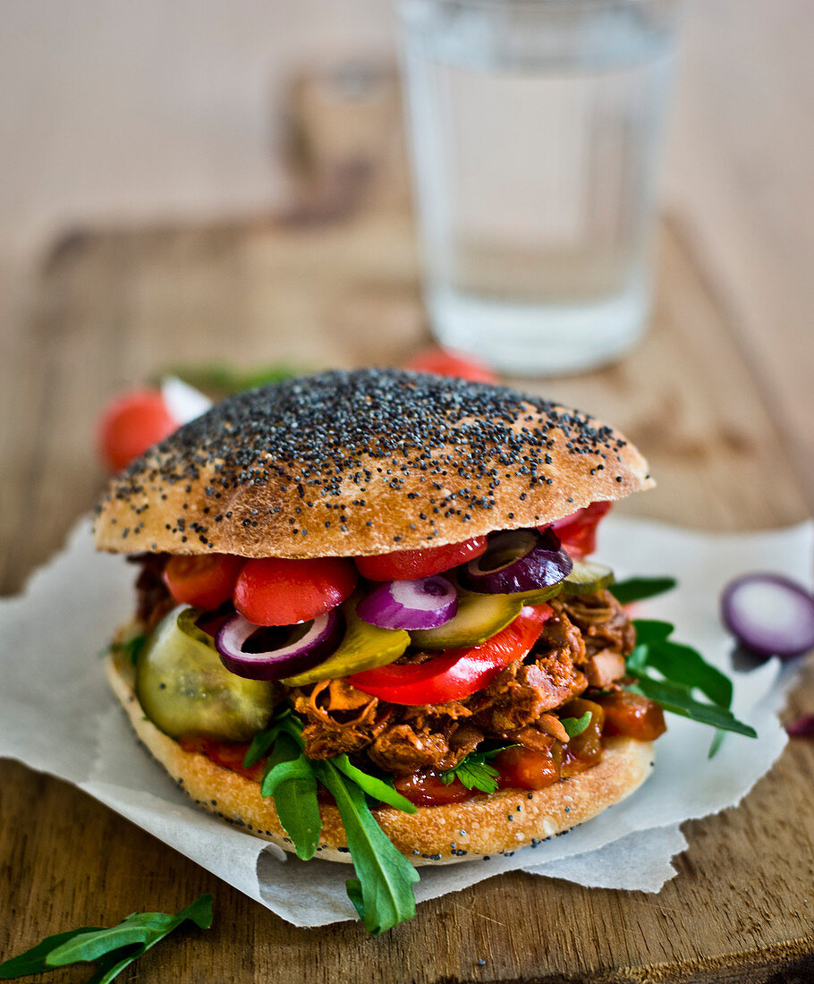 Veganes Jackfruit-Sandwich