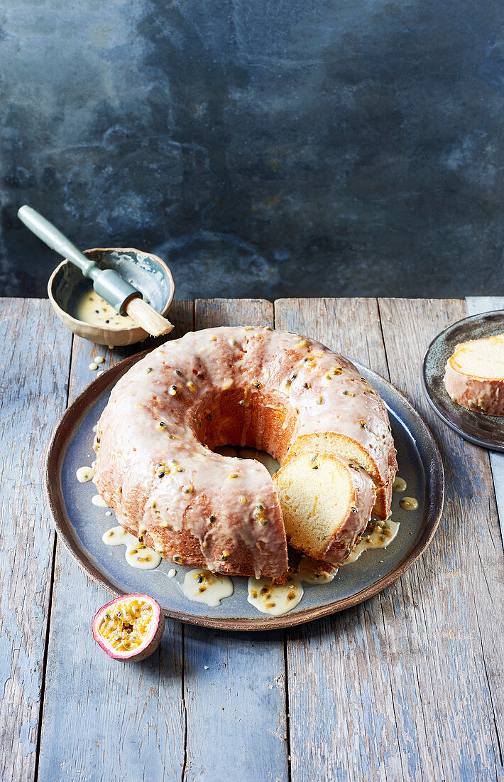 Pineapple and passion fruit pound cake