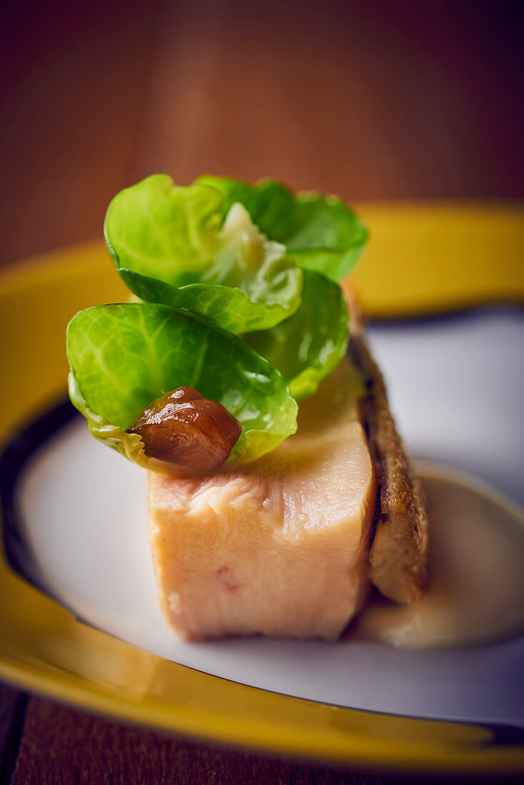 Chicken breast with Brussels sprouts