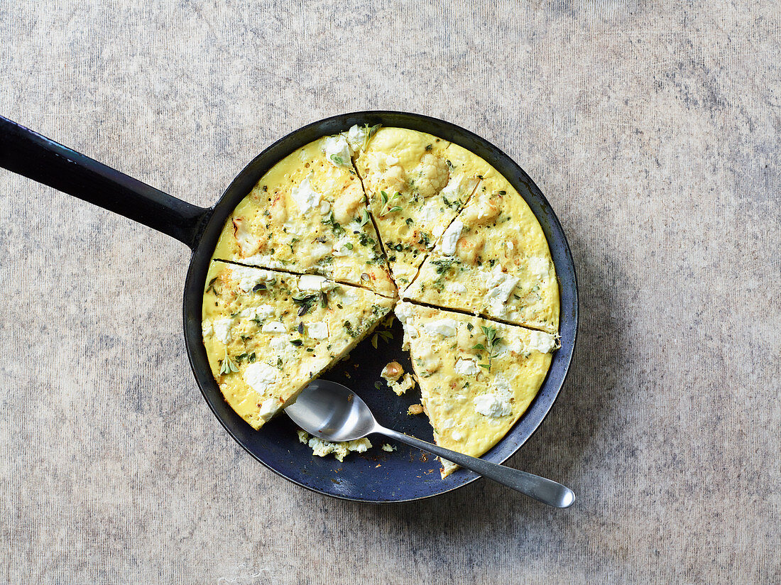 Cauliflower tortilla with sheep's cheese