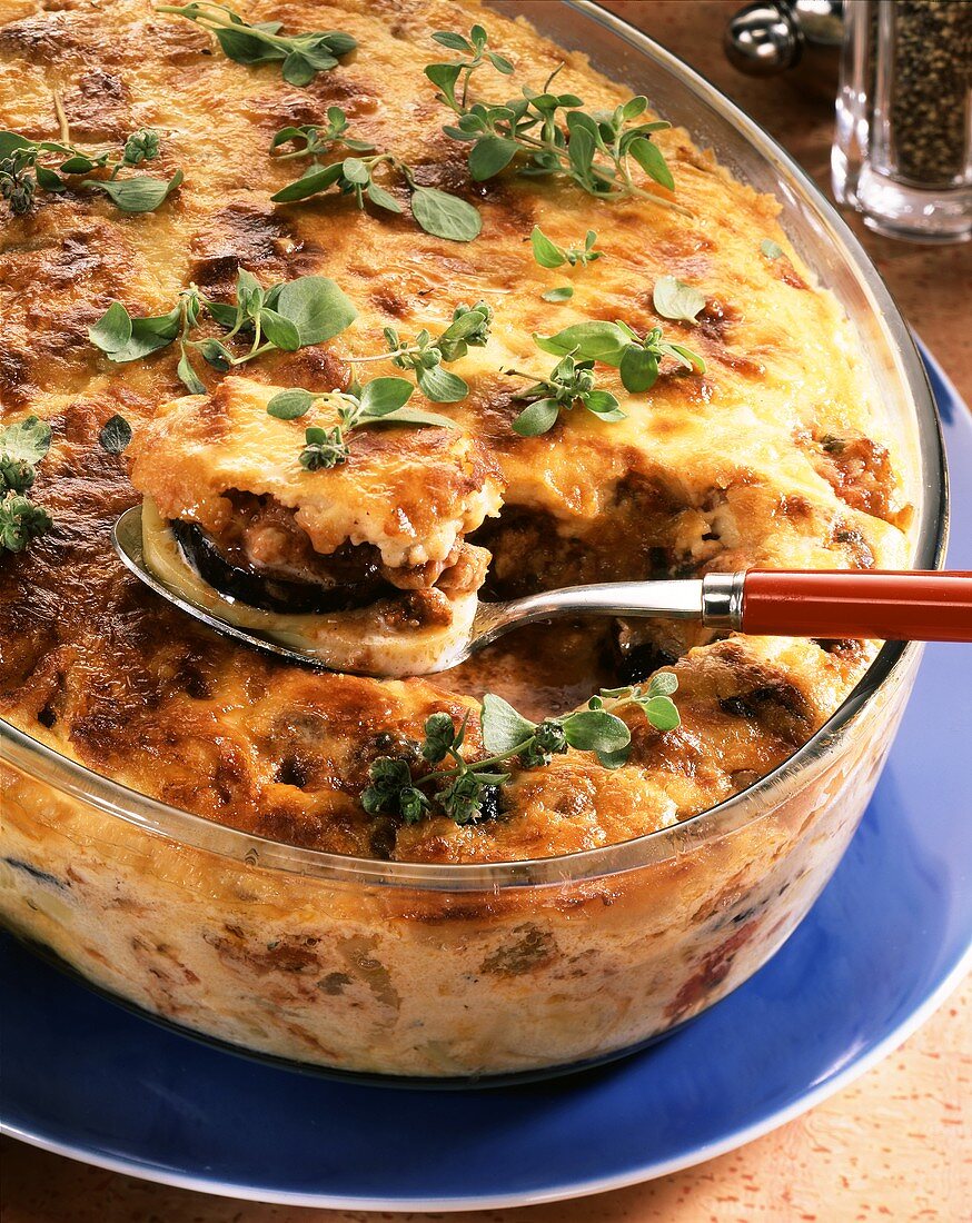 Moussaka (Greek mince and vegetable casserole)
