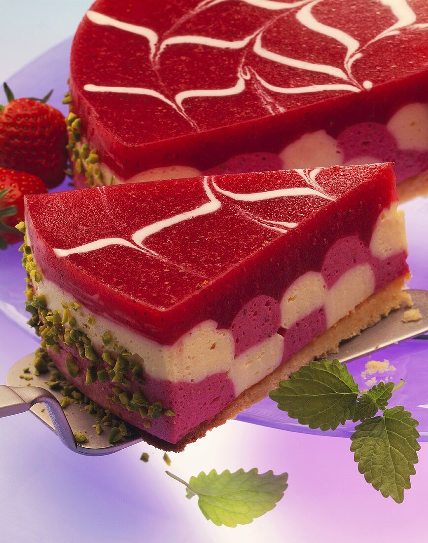 Strawberry mousse gateau