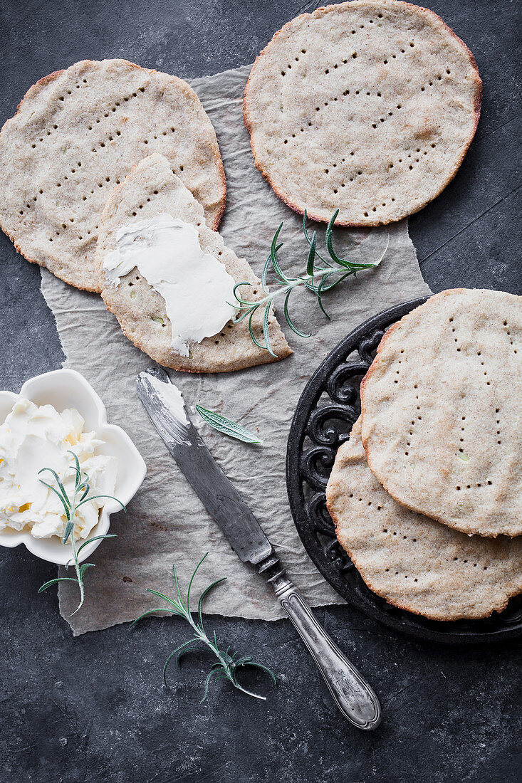 Flatbread made from leftover mashed potatoes