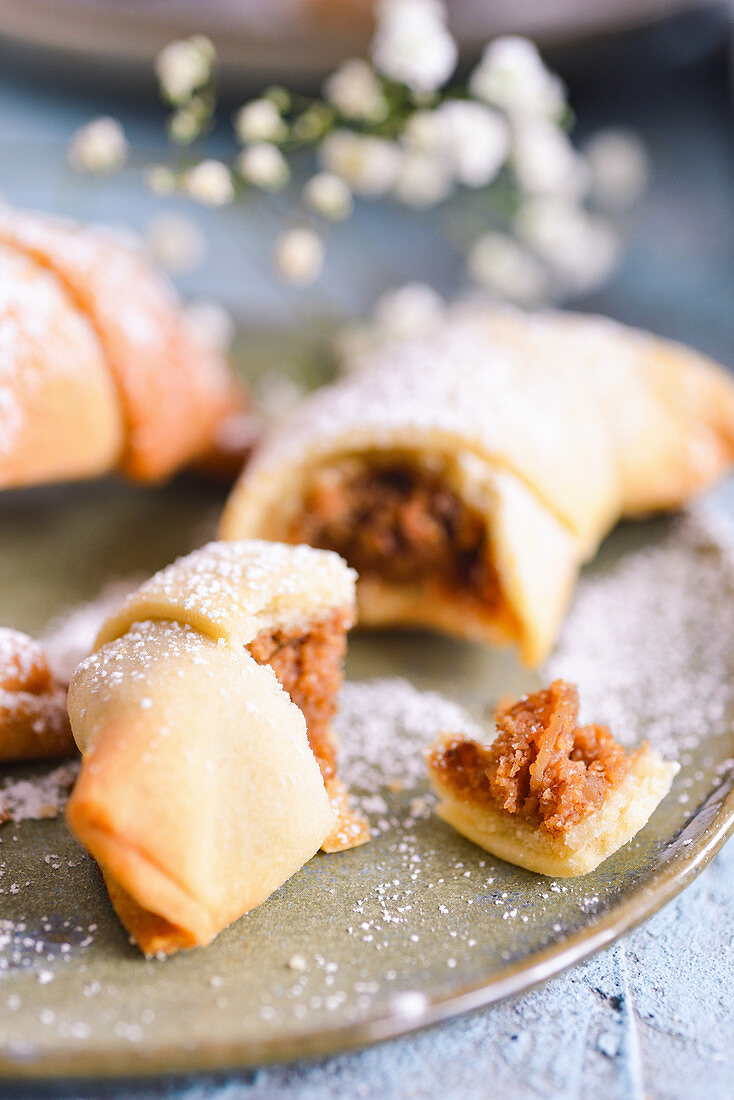 croissant with marzipan filling