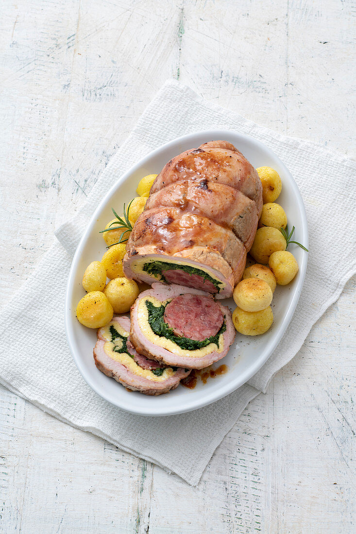 Cotechino in galera (roulade filled with raw sausage, Italy)