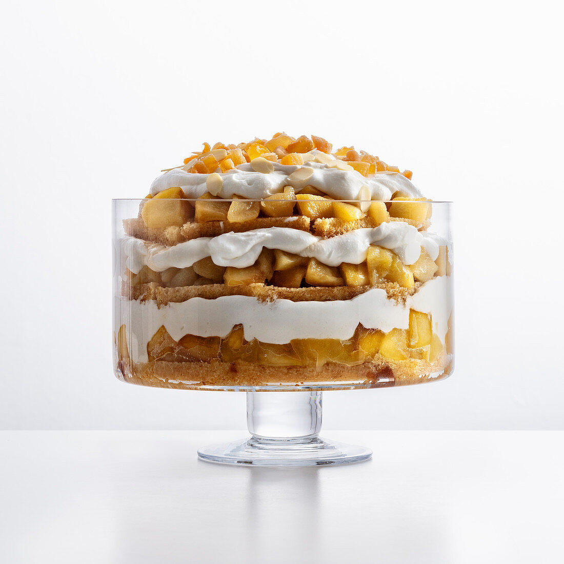 Apple trifle with calvados, ginger syrup and ricotta cream
