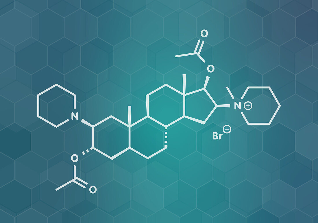 Vecuronium bromide muscle relaxant drug, illustration