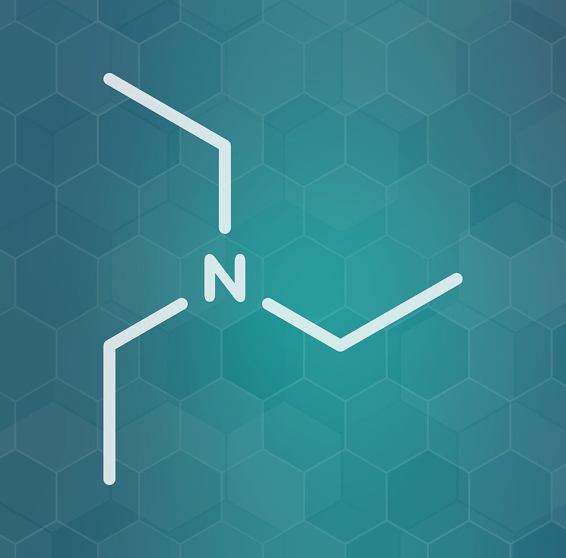 Triethylamine organic base molecule, illustration