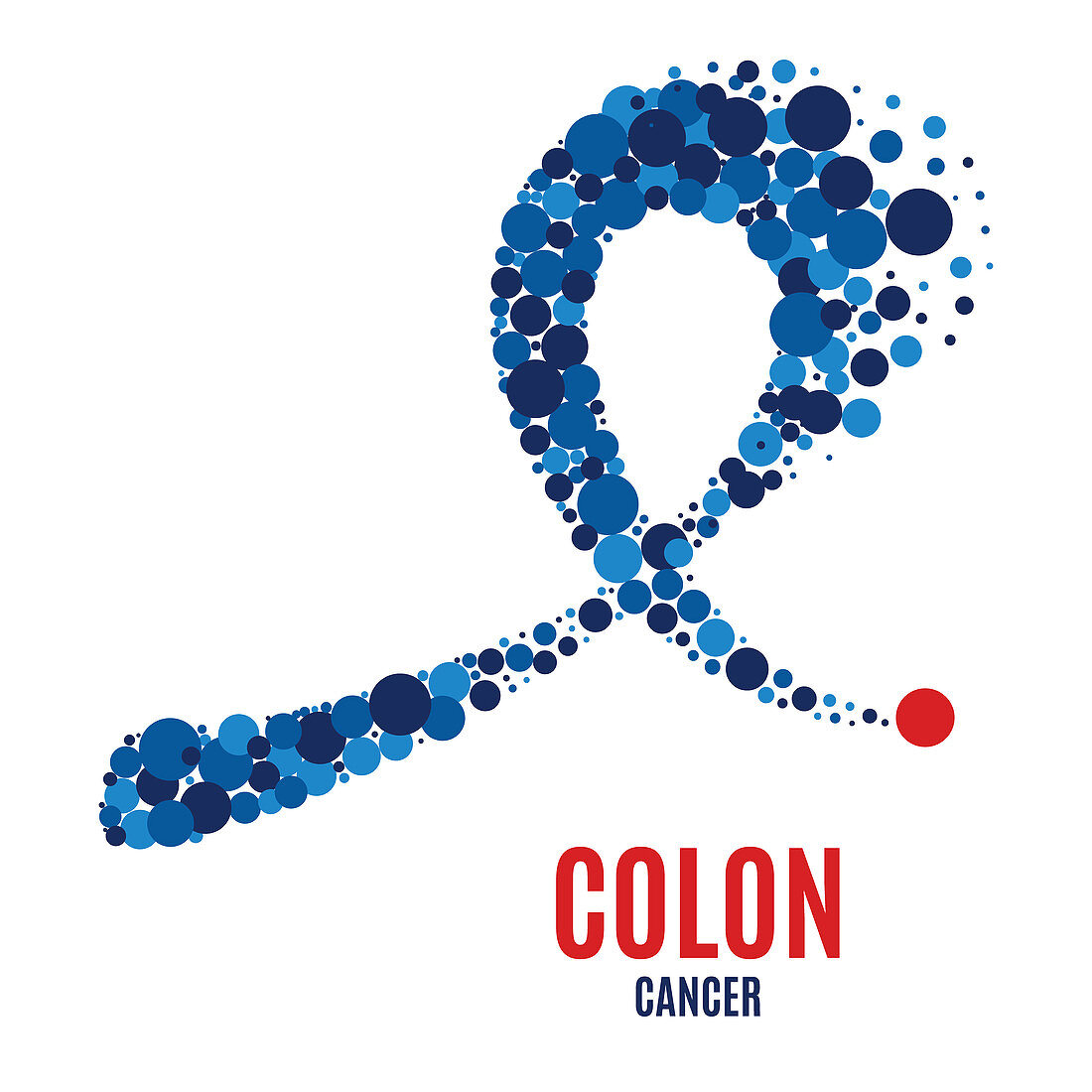 Colon cancer awareness ribbon, illustration