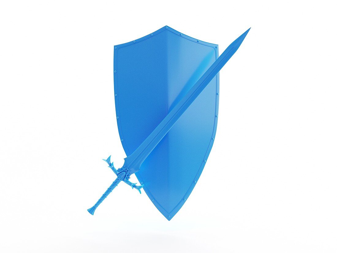 Shield and sword, illustration