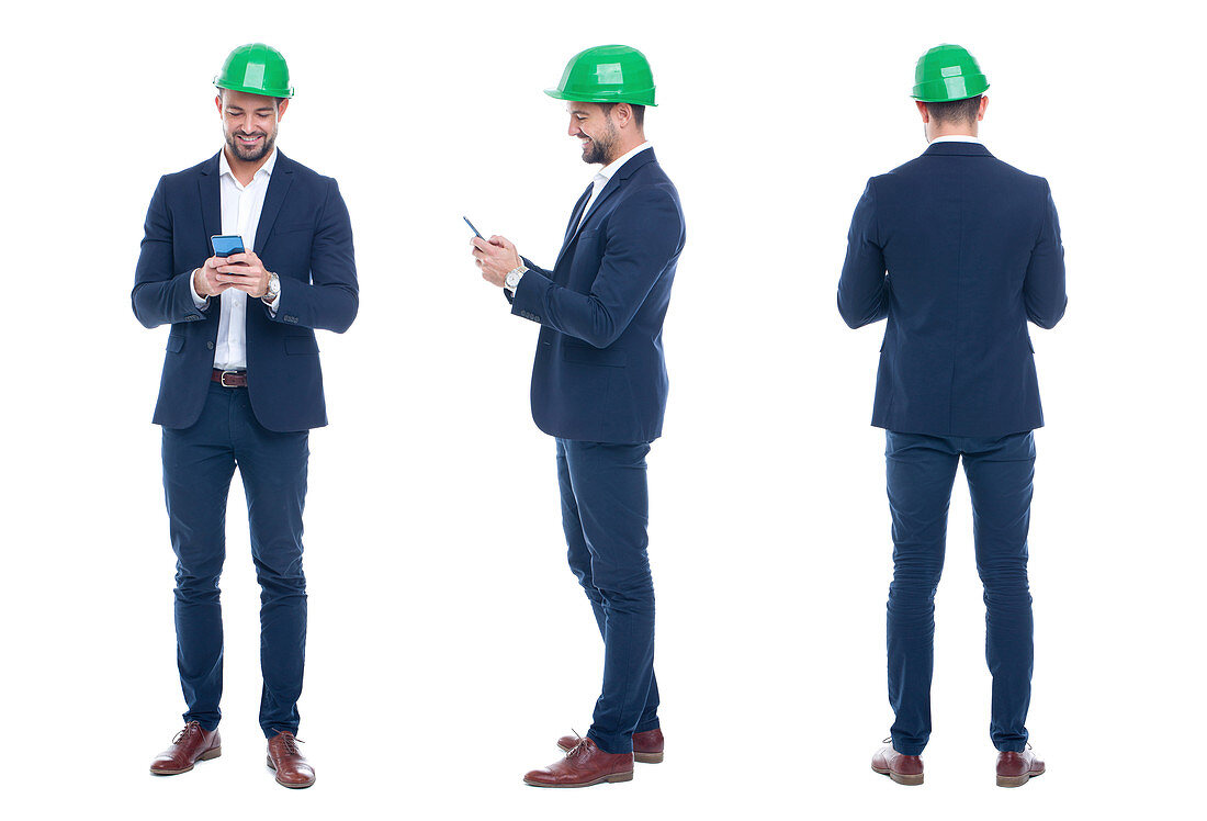 Construction manager on phone