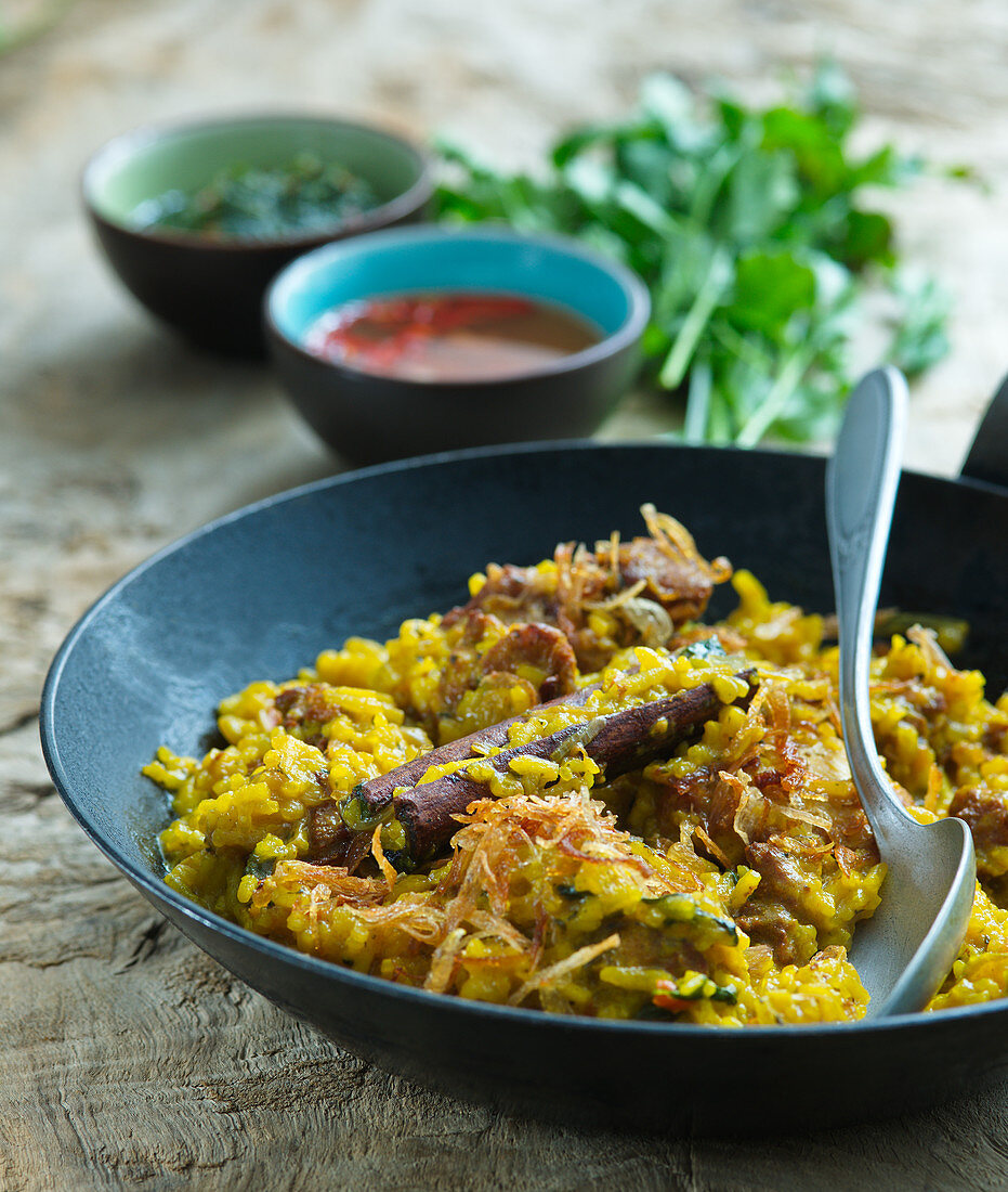 Asian chicken breast with jasmine rice and turmeric