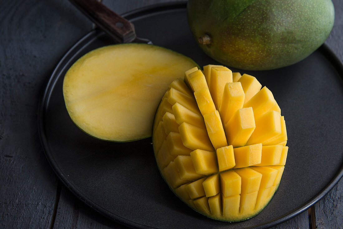Sliced ripe mango