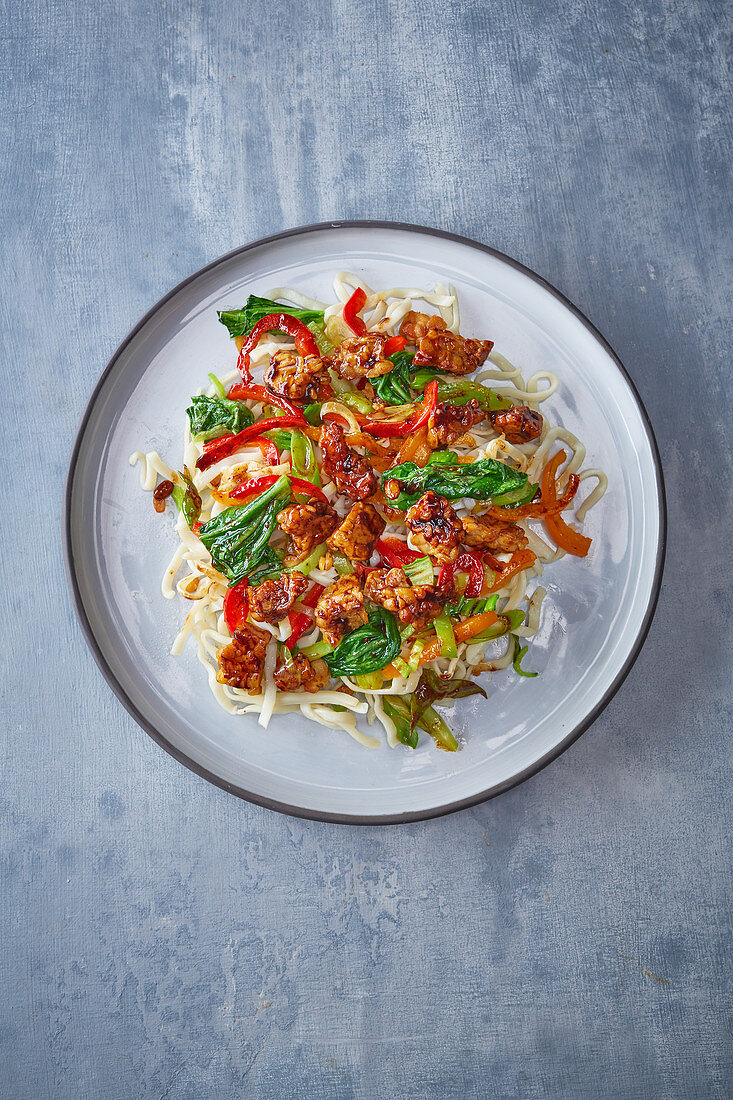 Tempeh and Black bean sauce Stirfry