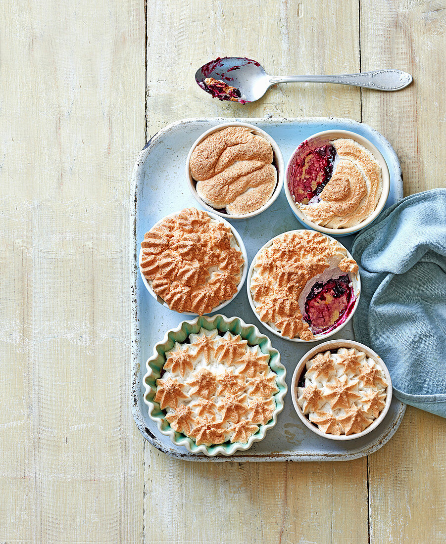 Blackcurrant queen of puddings