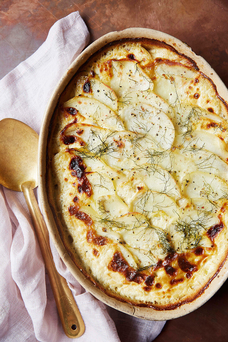 Fennel and potato gratin