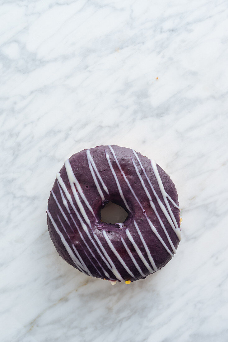 Doughnut on marble background