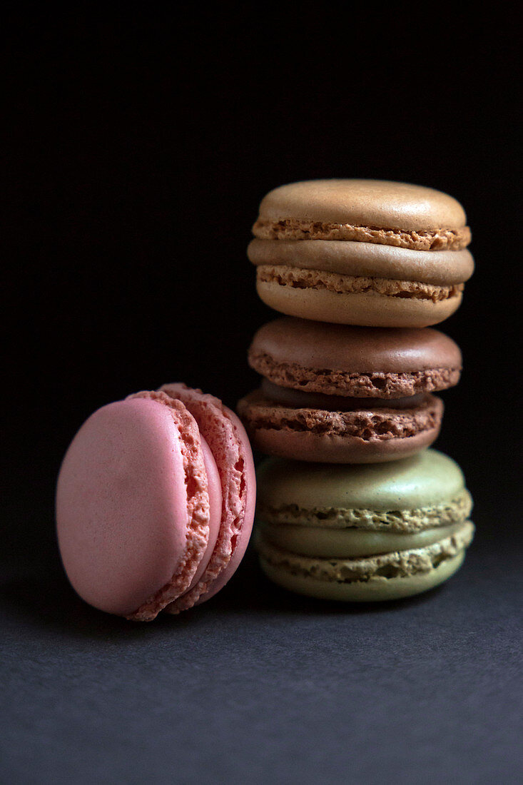 Stack of fresh crunchy macaroons