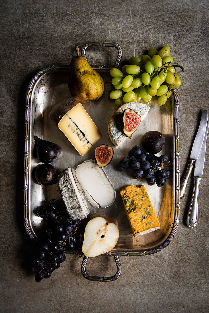 Cheese Selection with Fruits