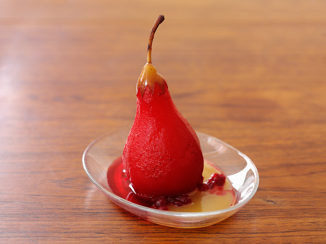 Poached cranberry pear