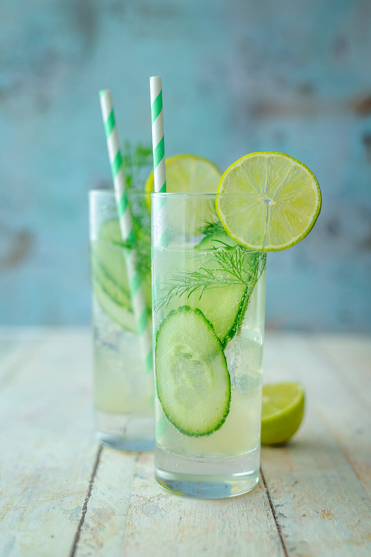 Cucumber Queen (mocktail with cucumber, dill, agave syrup and mineral water)