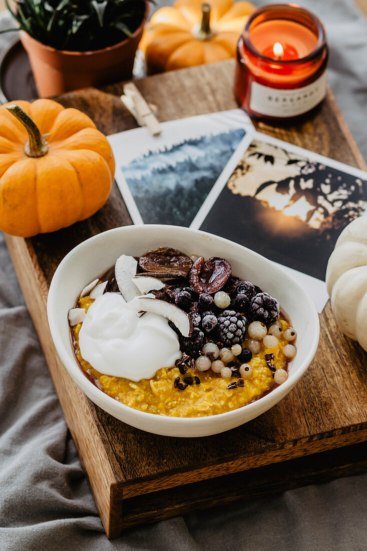 Pumpkin porridge with berries