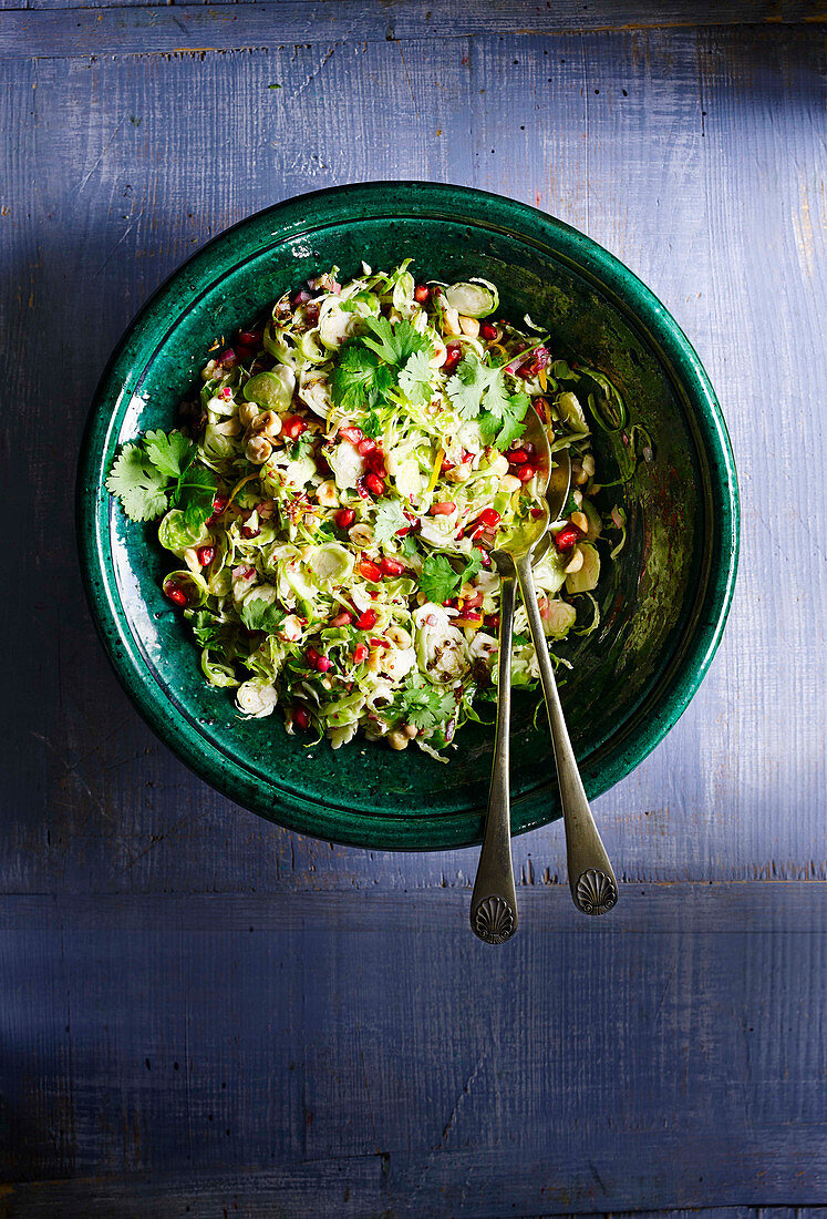 Brussels sprouts salad with citrus and pomegranate