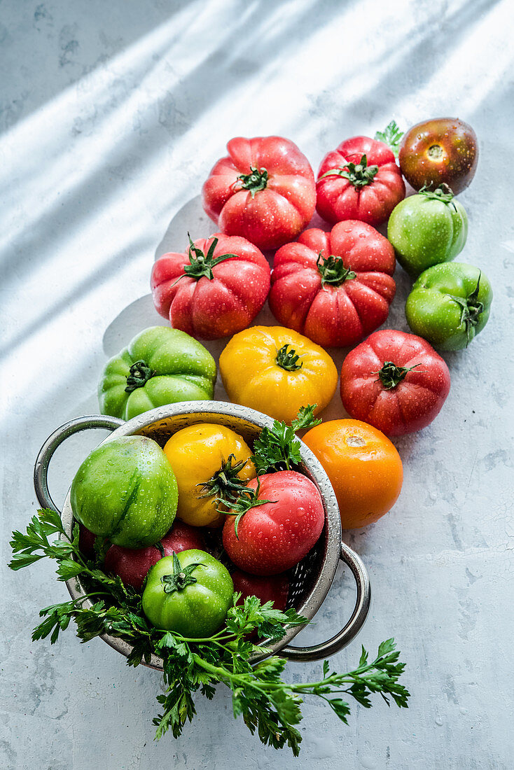 Verschiedene Heirloom-Tomaten