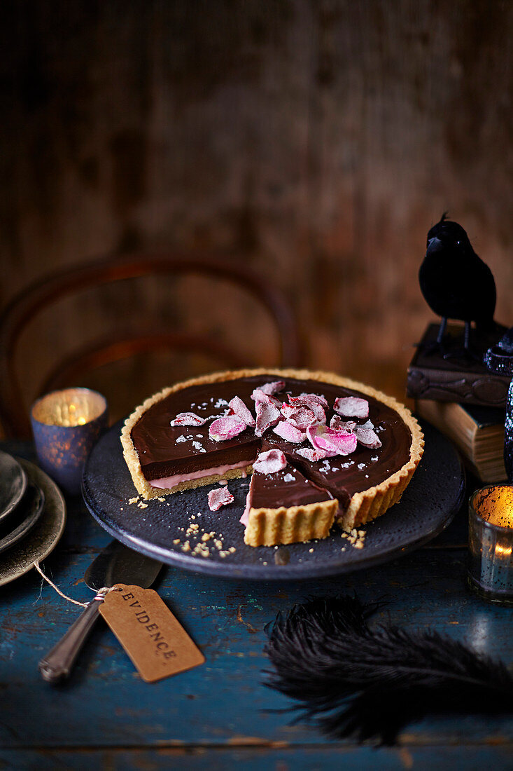 Death-by-chocolate tart for Halloween