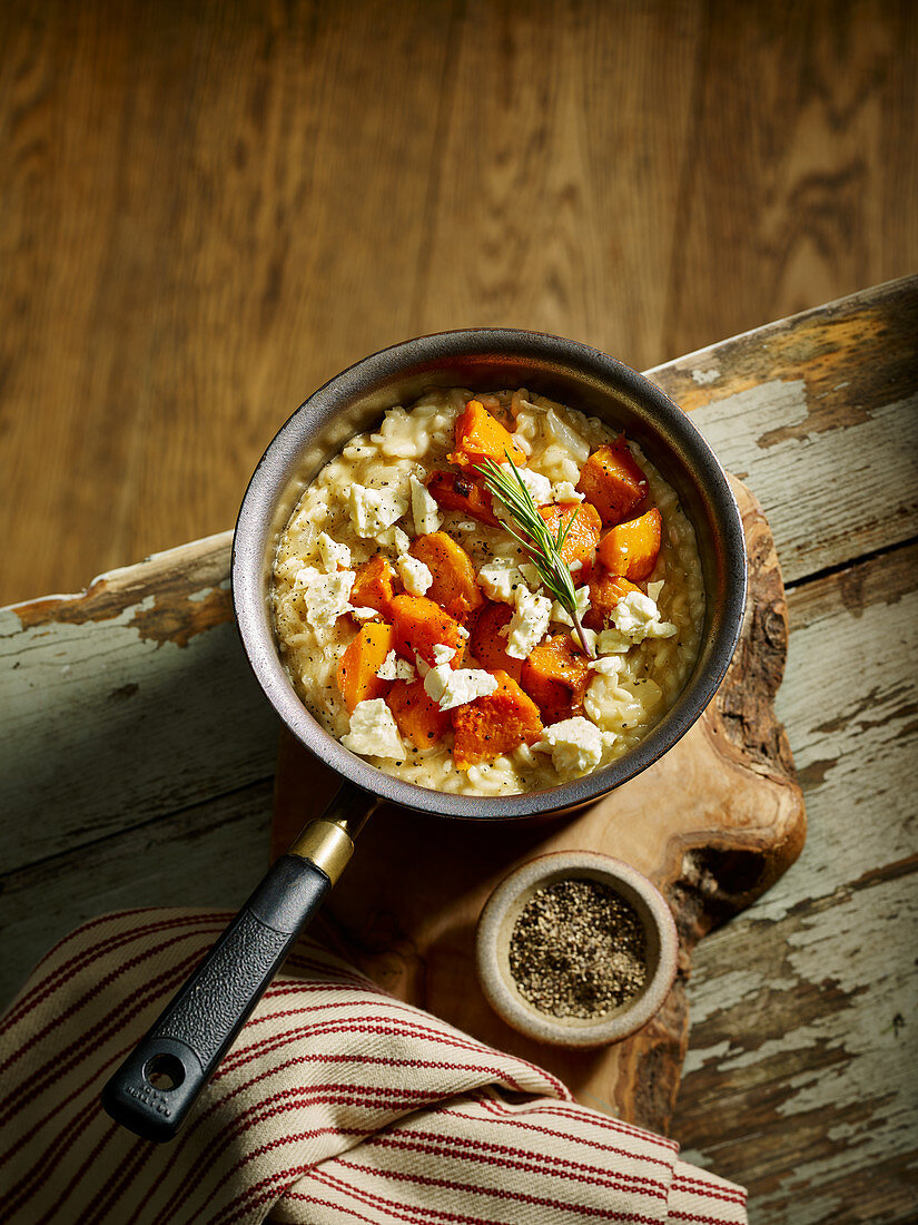 Roasted Butternut Squash and Wensleydale Cheese Risotto