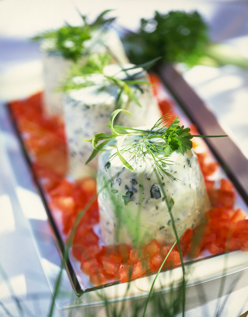 Fresh cheese with herbs