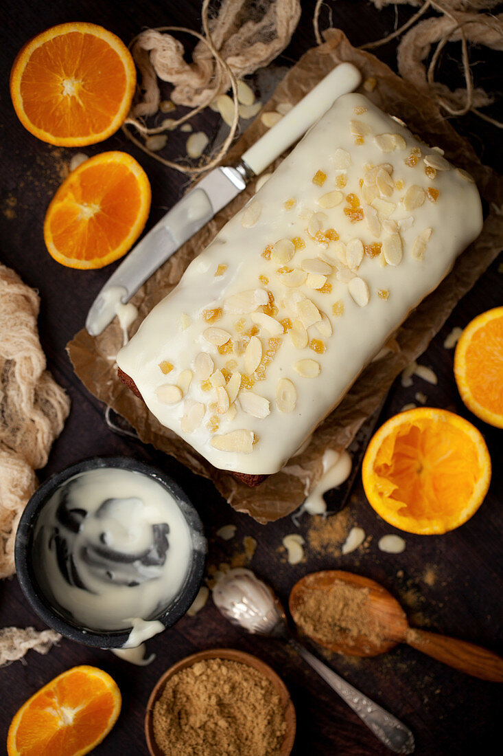Vegan Orange and Ginger Cake with Glace Icing