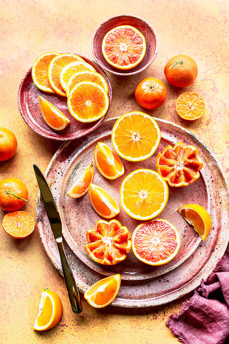 Blutorangen, Orangen und Mandarinen