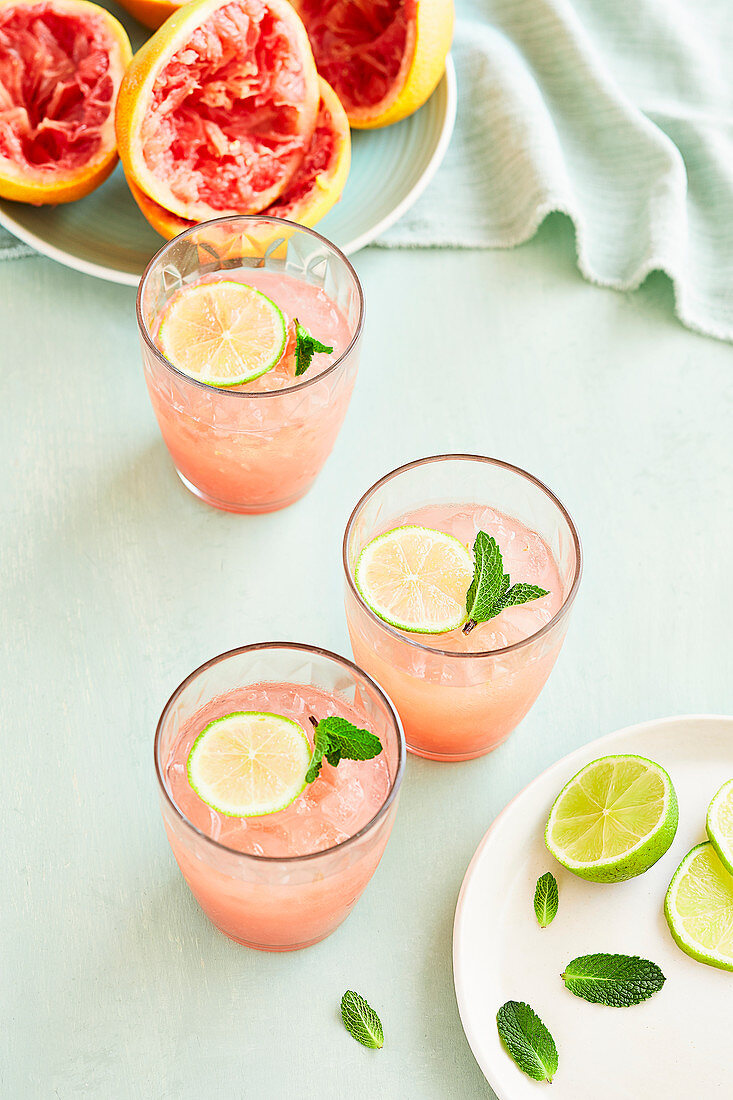 Pink Grapefruit and Mint Mocktail