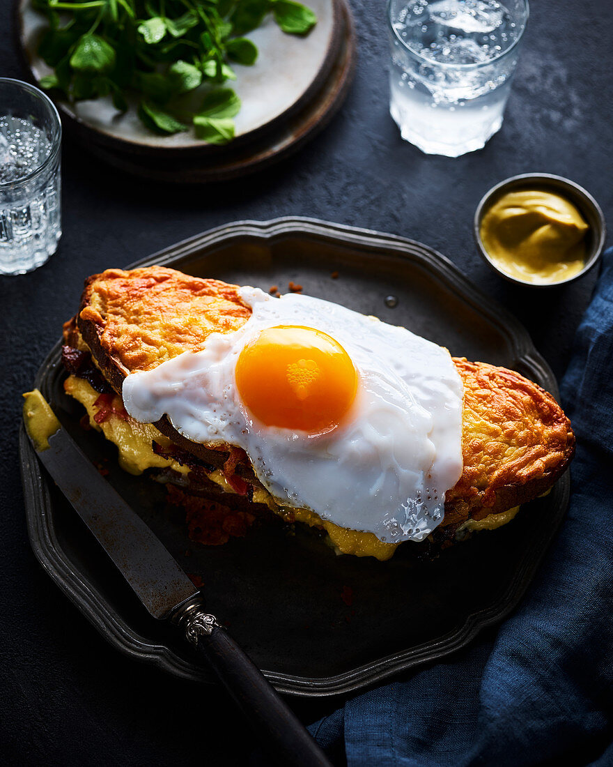 Croque Monsieur mit Entenspiegelei