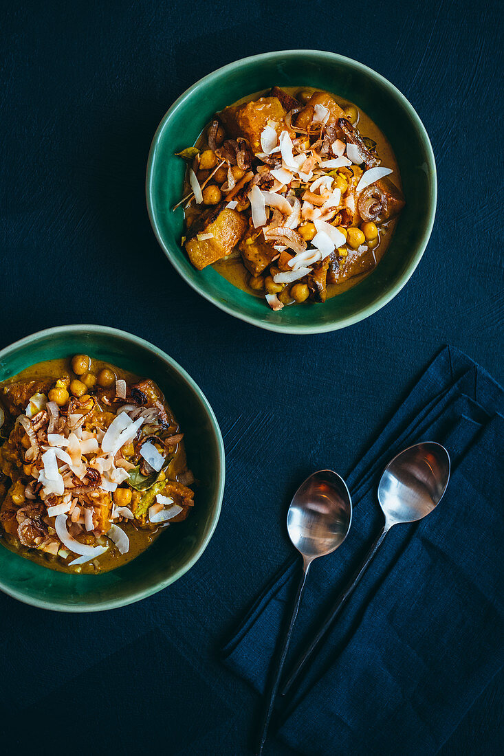 Butternuss-Kichererbsen-Curry mit Kokos