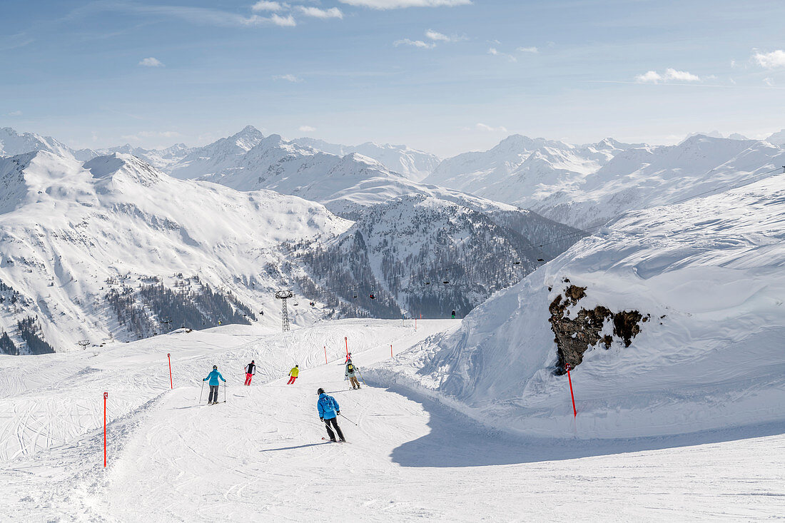 Skipiste am Gotschnagrat, Skigebiet Davos-Klosters, Graubünden Schweiz