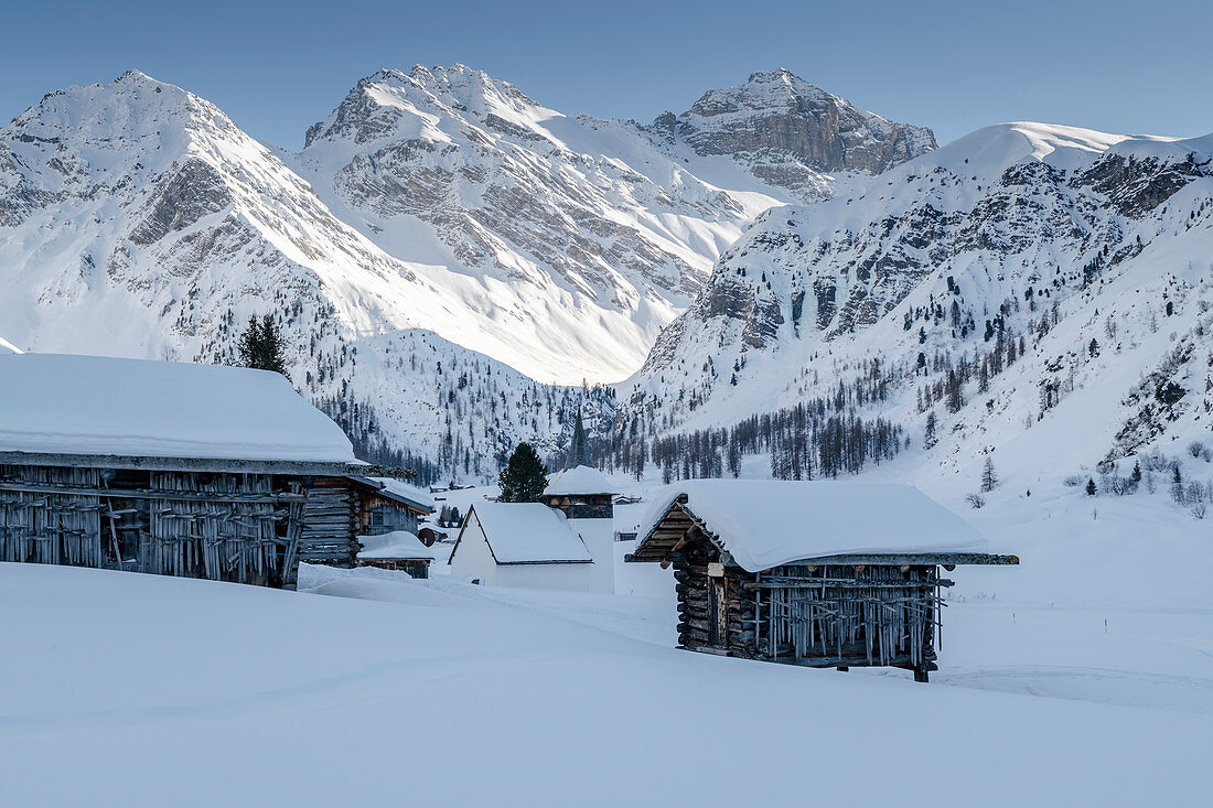 Das Sertigtal mit Sertig-Dörfli, Davos, Graubünden, Schweiz