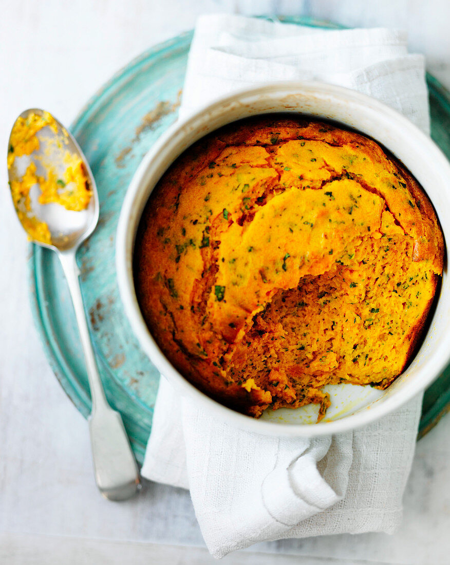 Carrot souffle with herbs