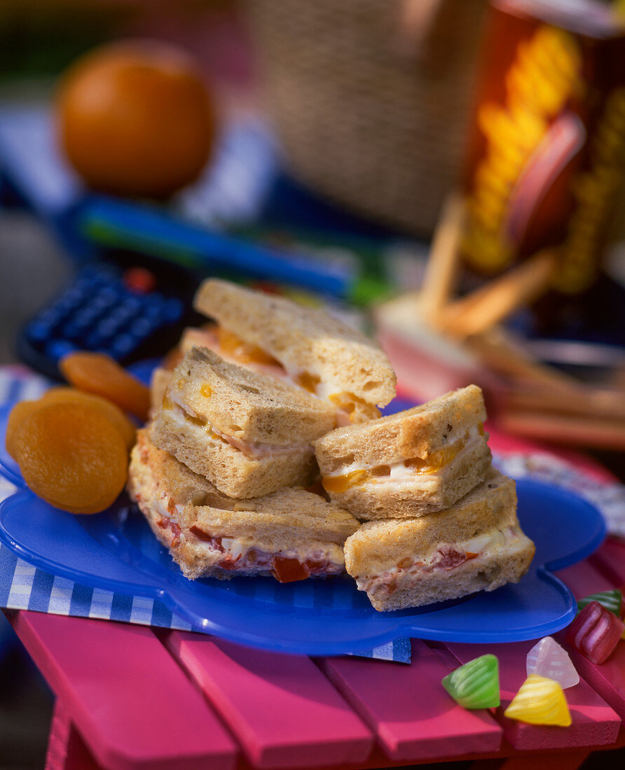 Sandwiches mit Trockenfrüchten