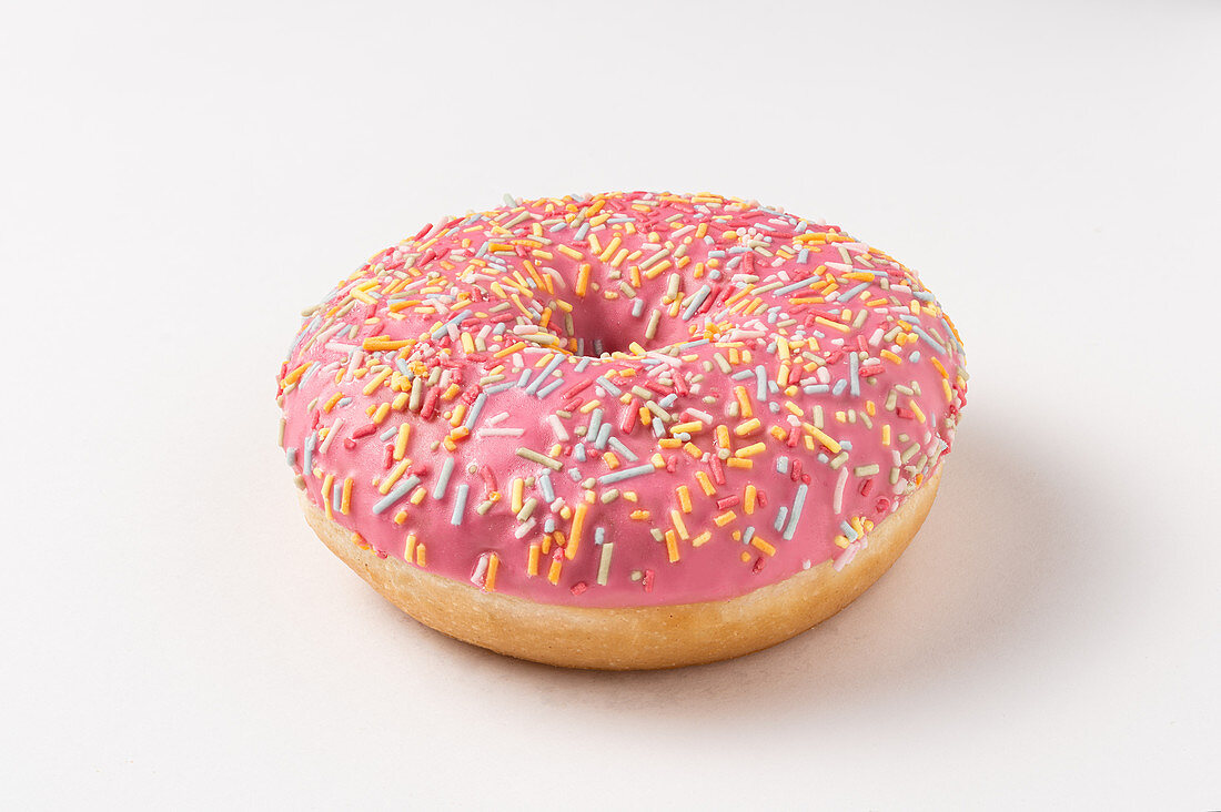 pink doughnut with sprinkles