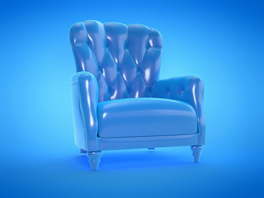 Leather arm chair, illustration