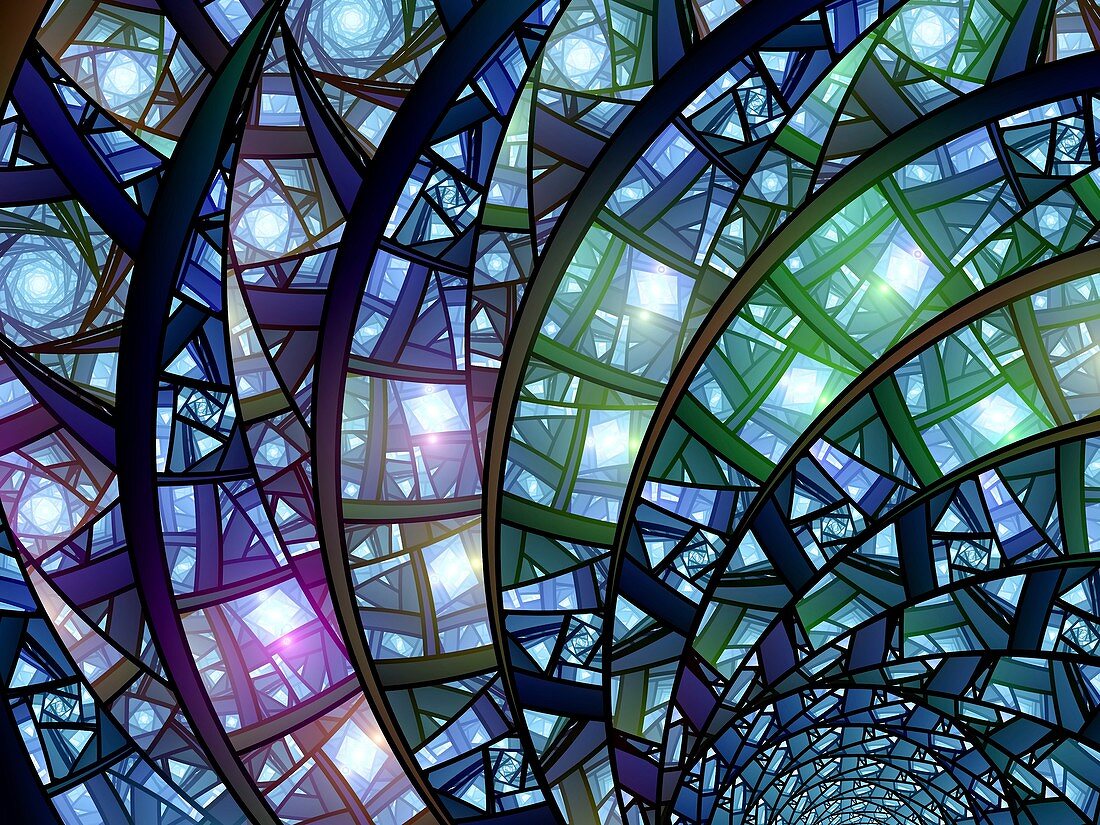 Stained-glass, fractal illustration