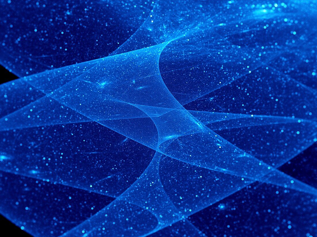 Starry night sky, fractal illustration