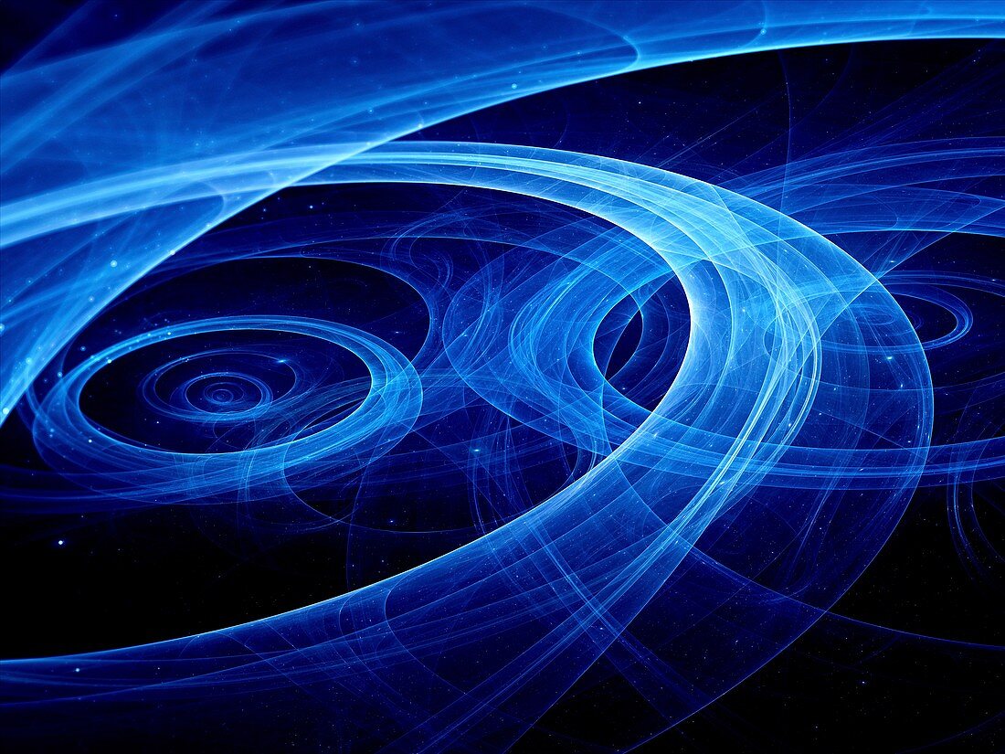 Plasma rays in space, abstract illustration