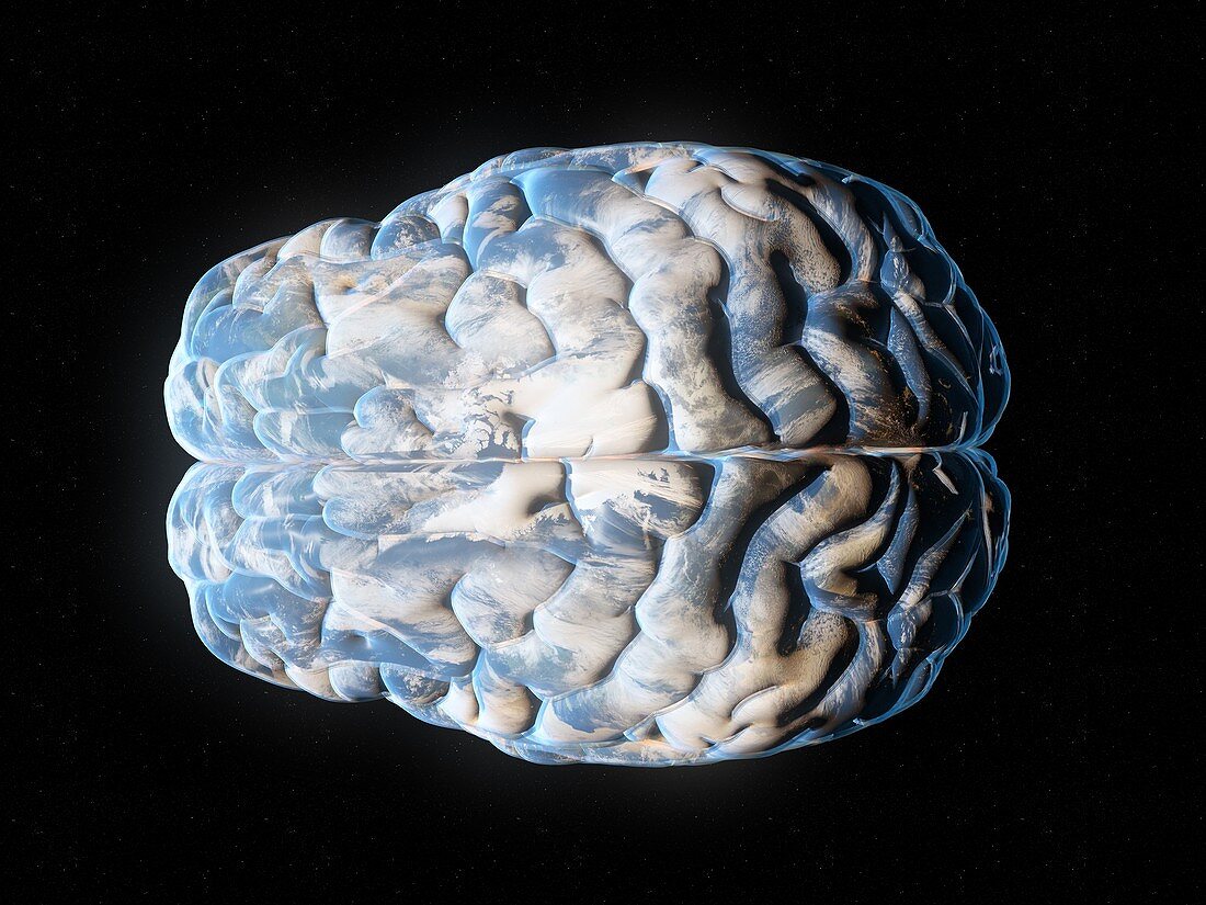 Brain planet, conceptual illustration