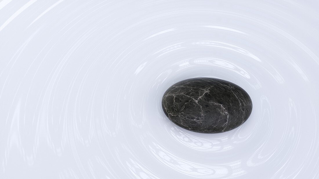 Floating stone, illustration