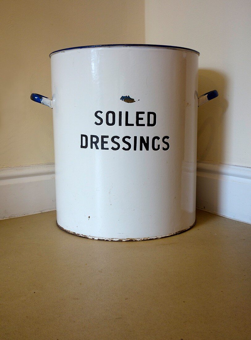 Victorian hospital soiled dressings bin