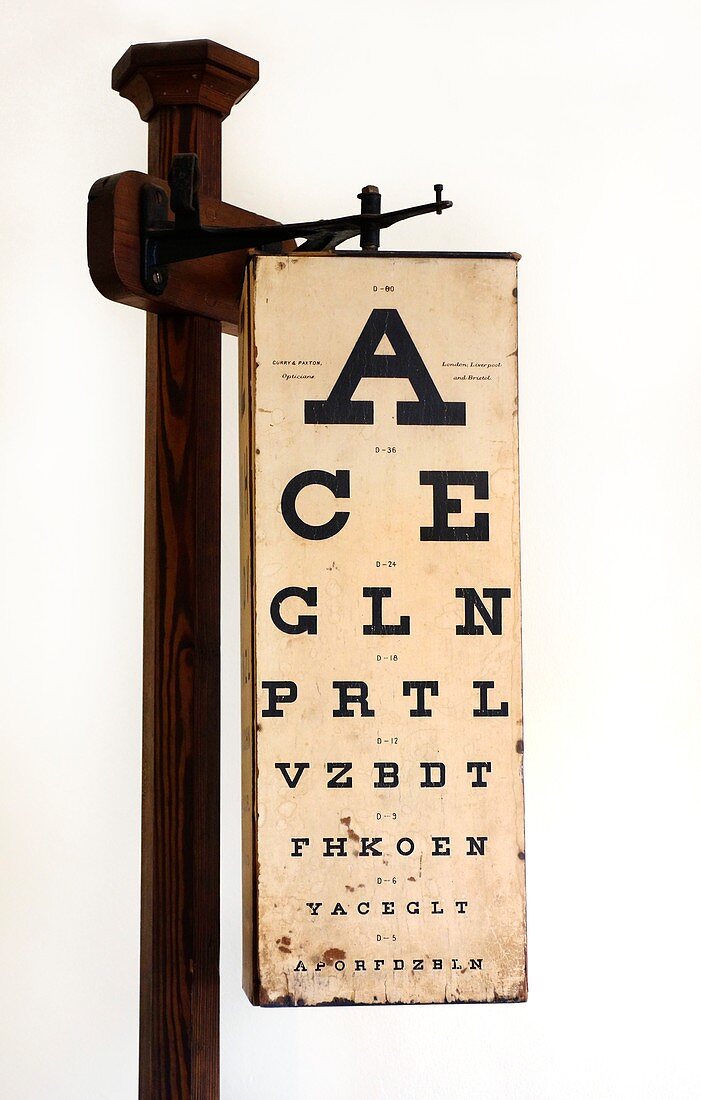 Eye test chart, 1900s